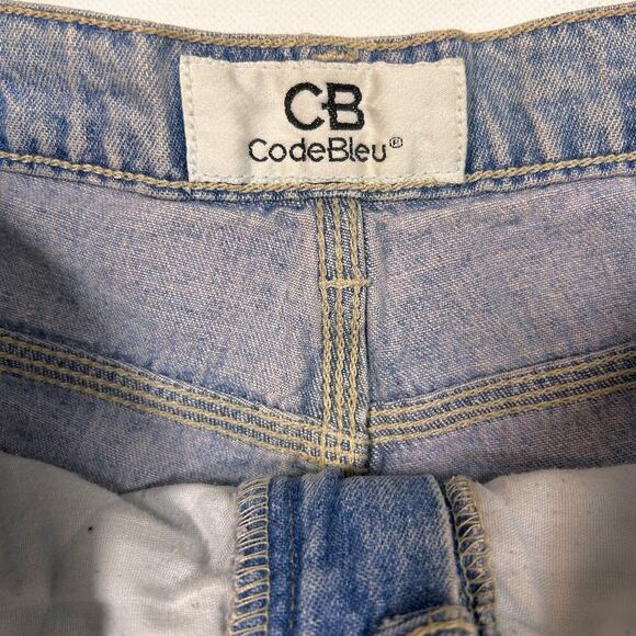 VINTAGE 80s Code Bleu Preppy Boho Utility Summer Festival Cargo Short 27 - Picture 2 of 5